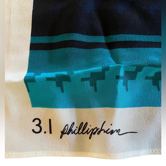 3.1 Phillip Lim Accessories - NWOT 3.1 Phillip Lim blues, cream silk scarf